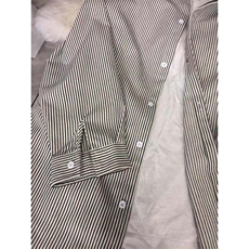 男士春夏款休闲宽松百搭黑白条纹衬衫402-2-CS36-P35控58大货足，男装衬衫，星座402-2