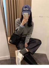 时尚百搭宽松V领羊毛衫女款秋冬新款红色针织衫，女装羊毛衫，恩泰羊绒