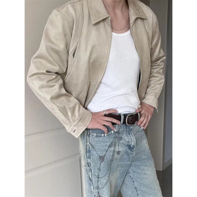 网图短款麂皮绒夹克春季时尚外套1209-1-JK21-P90主推可谈，男装夹克，星座1209-1