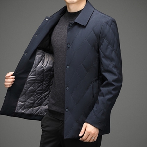 加厚保暖棉衣男士冬季新款中年爸爸装翻领棉服商务休闲外套男装图片