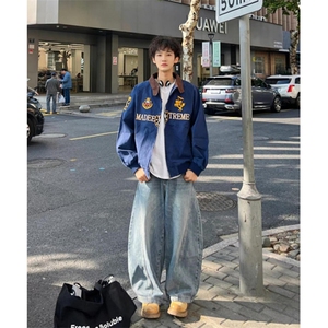 美式复古街头高级感哈灵顿夹克秋季刺绣外套潮牌男女 JY182图片