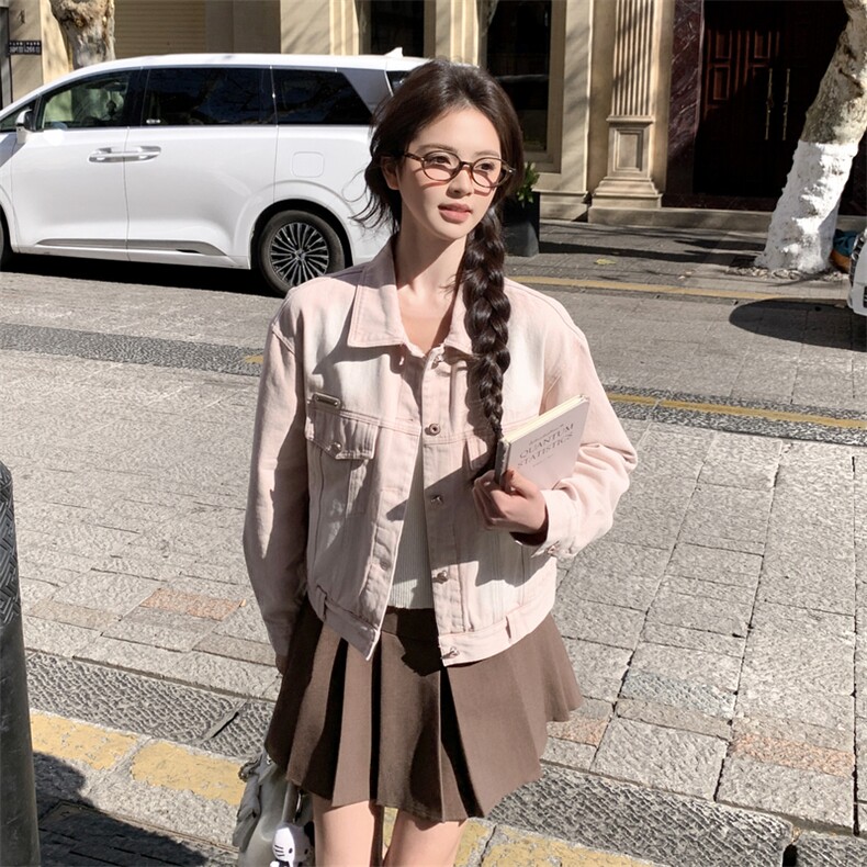 26春现货新款牛仔长袖短外套上衣2C215-P145-K238,女装短外套,2C215