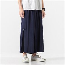 大码风汉服裤棉麻休闲宽松棉麻禅茶服直筒阔腿裤男女K62/P75，男装民族服装，电商A221A