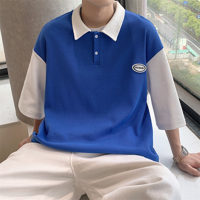 特P38控68华夫格POLO衫夏季中性风短袖T恤上衣PL221,男装T恤,电商B370