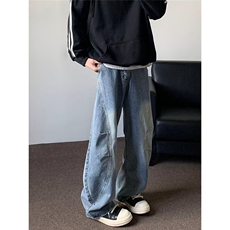 弯刀牛仔裤男士韩版潮流高街帅气百搭2025春季ins长裤RK2372-P47，男装牛仔裤，星座412-3