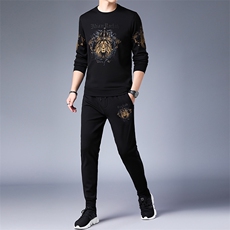 SA8676-2钱塘2020-2中青年男士休闲圆领卫衣套装冬款新款P140，男装休闲套装，钱塘207-2