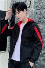 秋季新款青年连帽工装夹克男外套潮流韩版修身帅气男生休闲夹克男，男装夹克，星座302B