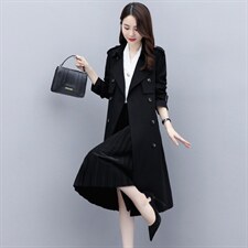风衣女中长款2025春秋新款时尚气质收腰显瘦流行英伦风大衣外套潮,女装风衣,姿衣坊