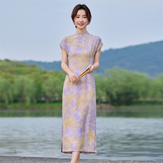 旗袍女新中式2025新款夏季复古高端无袖日常中高考中长款连衣裙女，女装连衣裙，利佳可人