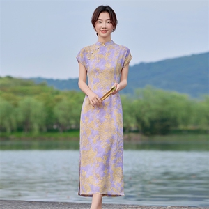 旗袍女新中式2025新款夏季复古高端无袖日常中高考中长款连衣裙女图片