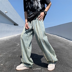 春夏季美式高街牛仔裤2023新款薄款宽松百搭休闲裤男K6344-P45，男装牛仔裤，星座512-2