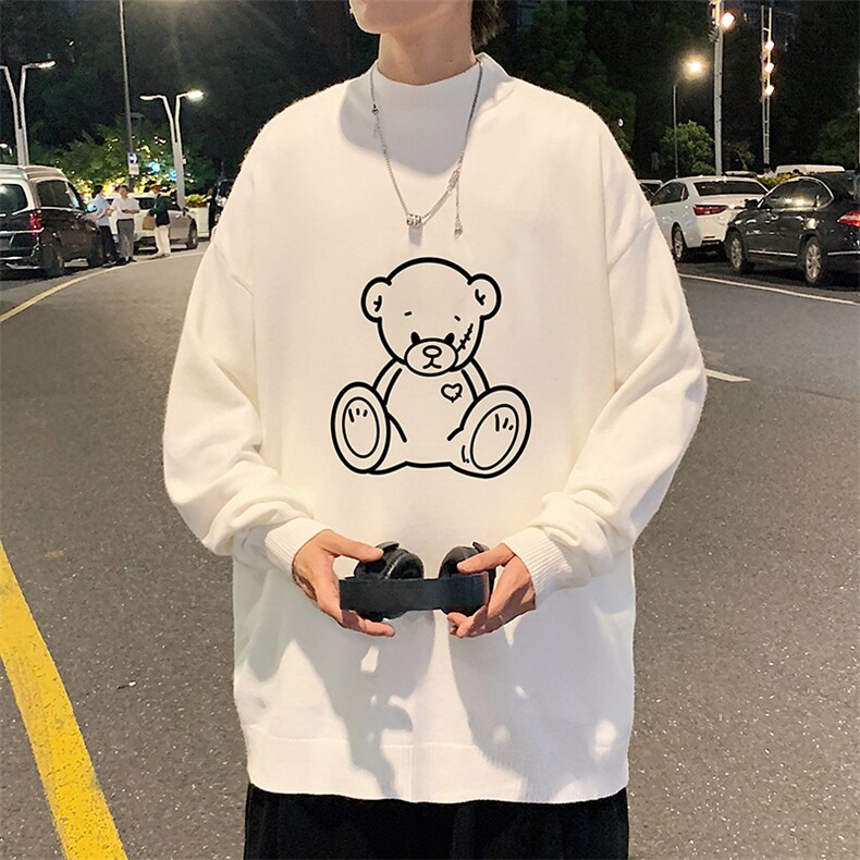 M18174-P45 加绒款-P65半高领毛衣男士大码针织衫男毛线衣男图片