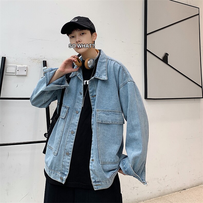 春季新款港风男士宽松牛仔外套百搭夹克外套1008-2-JK3868-p55图片