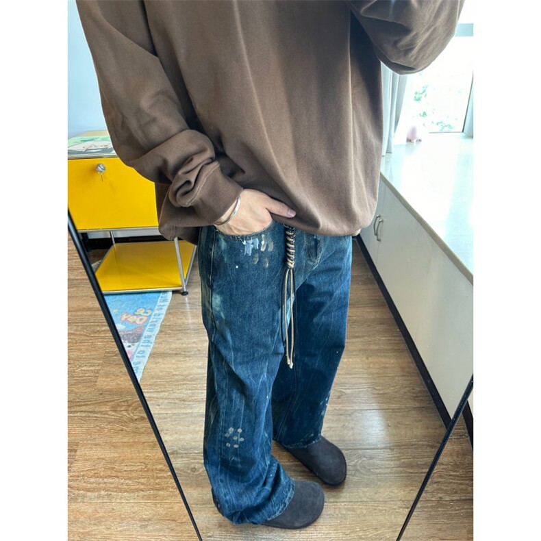 【有货】喷墨扎染牛仔裤男款美式复古vibe风裤子NZK56WW-特P48，男装牛仔裤，星座1007（原301D）