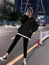 加绒卫衣假两件，女装卫衣/绒衫，寸汐