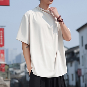 2024潮牌复古山本耀司同款设计个性高领排扣复古衬衫男女CS29-P60图片