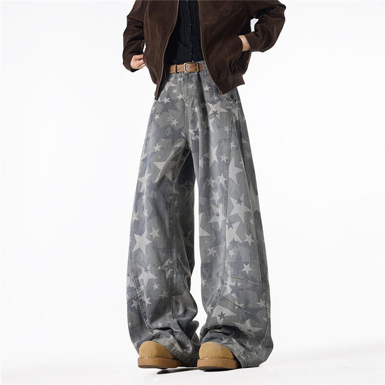 715-2-KX145-P70-X98（星星满印花纹牛仔裤），男装牛仔裤，星座715-2