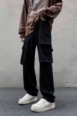 B221秋冬新款美式ins高街小众休闲弹力工装裤LK22055-P65控88，男装休闲裤，电商B221