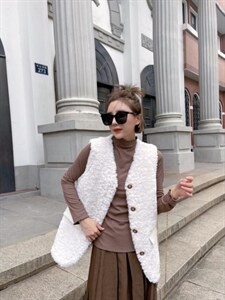 8627皮毛一体马夹（2021冬款加厚）,女装马甲,大晶