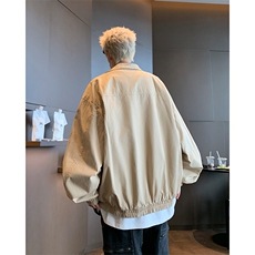双面穿格子夹克男士韩版潮流棒球服宽松2024秋冬ins外套W5966-P72，男装夹克，星座412-2