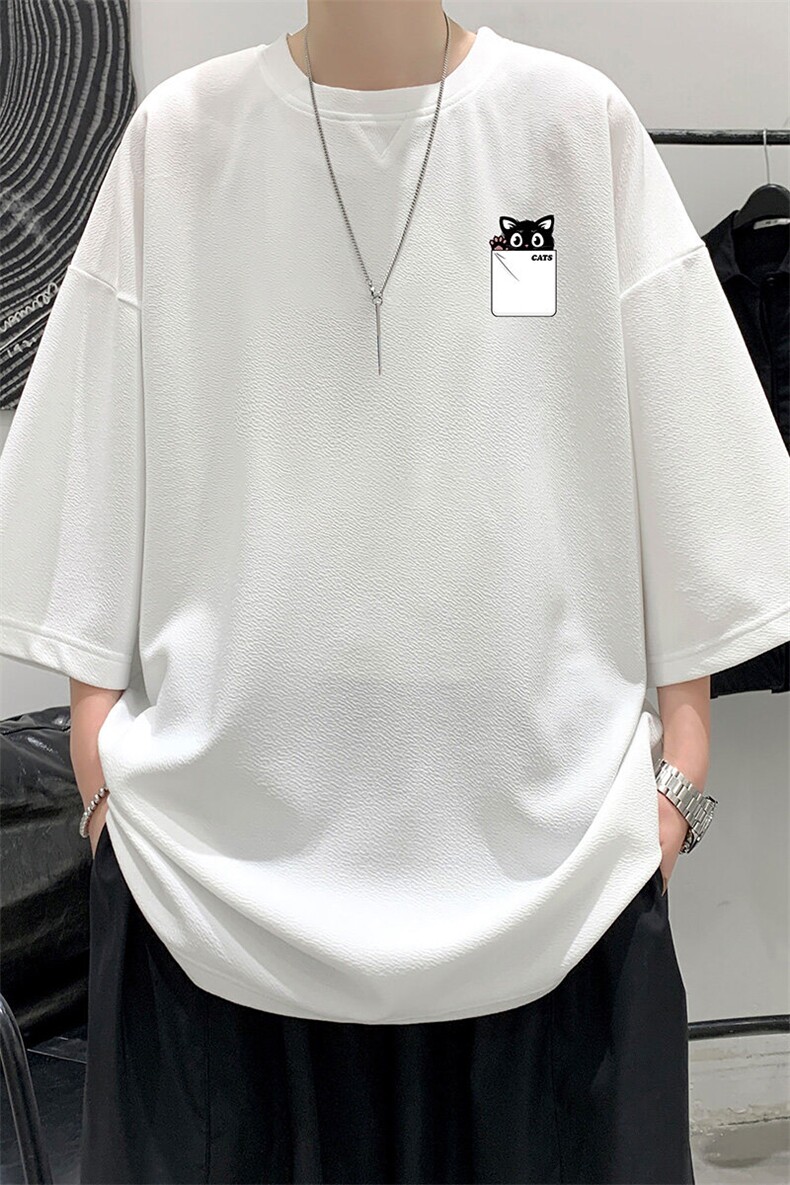 冰丝七分袖t恤男大码五分袖男短袖男中袖Q11397-P30,男装T恤,电商A040