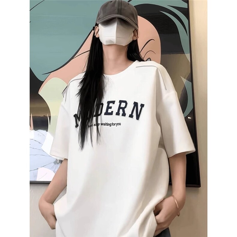 字母刺绣短袖t恤男夏季宽松衣服潮牌美式重磅体恤五分袖GTX007,男装T恤,星座208-5