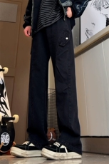 高品质B221美式ins高街暗黑宽松工装牛仔裤LK24340-P65控88，男装牛仔裤，电商B221