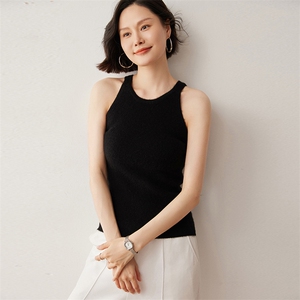 女秋冬新款针织抽条背心2024年秋冬季图片