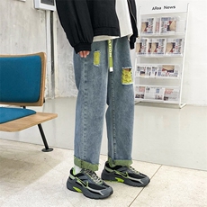 夏季薄款牛仔破洞宽松三色水洗牛仔男士裤子A125-K780-P50，男装休闲裤，电商A125