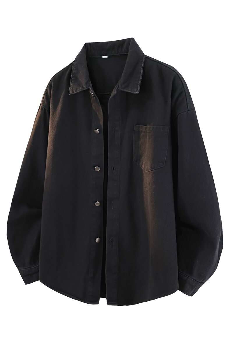 8XL-M特大码牛仔衬衫宽松浅蓝色牛仔外套男休闲衬衫CS502P68控88,男装工装外套,电商D206-1