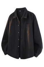 8XL-M特大码牛仔衬衫宽松浅蓝色牛仔外套男休闲衬衫CS502P68控88，男装工装外套，电商D206-1