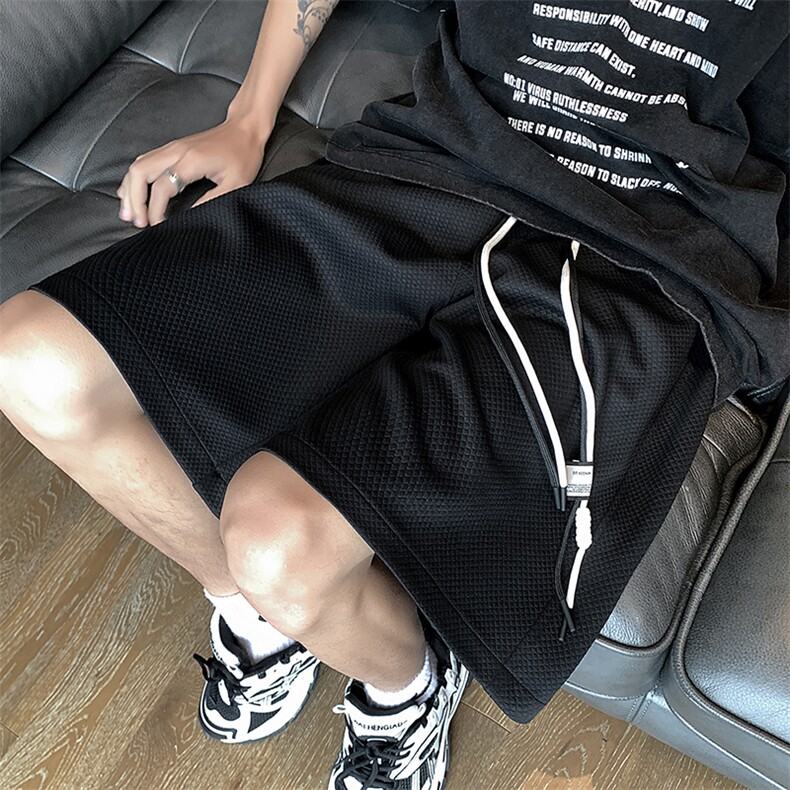 夏华夫格短裤男美式高街肌理感宽松休闲五分裤子XZ514-2-1527-P38,男装牛仔裤,星座514-2(原B239)
