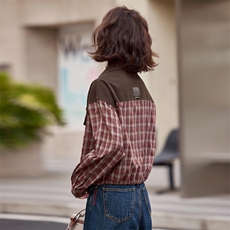 【秋新上市】复古格纹拼接外套时髦秋装短外套~2024年秋季新品，女装短外套，慕依路