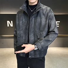 店主风宽松皮衣男PU皮夹克高级感潮流外套C317-J1118-P155，男装夹克，电商C317