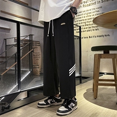 抖音高品质夏季冰丝薄款三条杠休闲九分裤男BK232-P40控58，男装休闲裤，电商B370