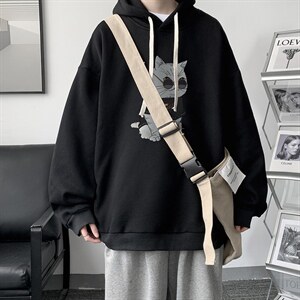 WY2044-P35 纯棉连帽卫衣男大码运动帽衫宽松薄外套男图片