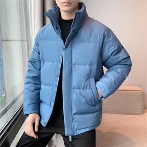 《》立领纯色大码200斤团体情侣白鸭绒羽绒服男外穿图片