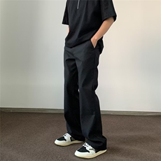 新款春季微喇西裤美式复古显瘦休闲裤黑色长裤子男生MK177P39，男装西裤，星座1013-5