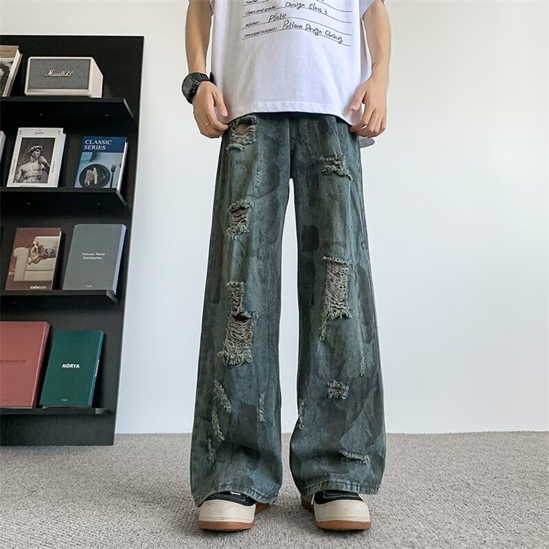 2024美式牛仔裤男款直筒长裤潮B6233P48,男装牛仔裤,星座1116-2