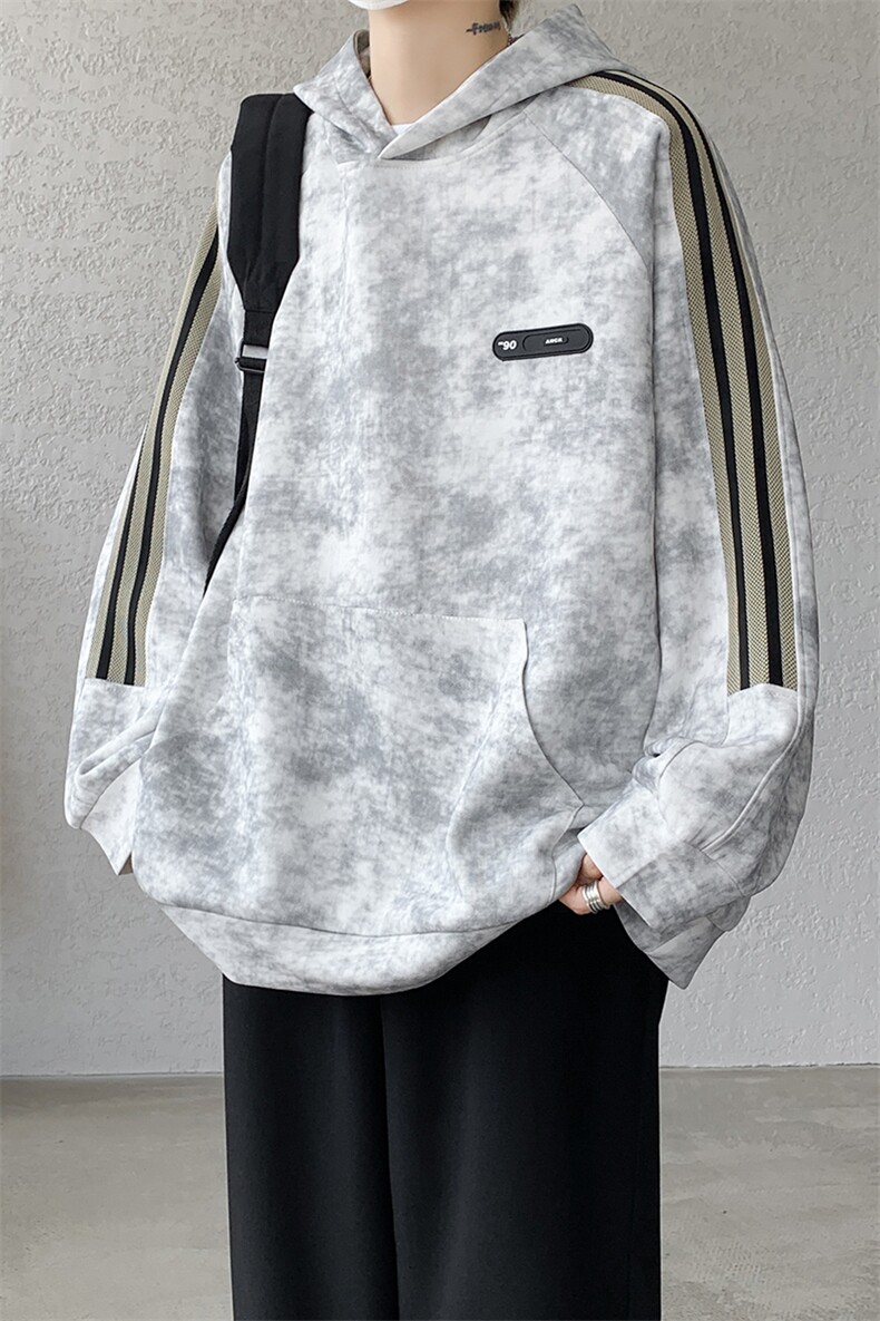 现货WY10081-特P48控88华棉扎染高品质织带连帽大码卫衣,男装卫衣,电商A059