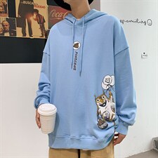 ！21春季新款男士潮流印花连帽卫衣学生大码宽松外套WY308P38，男装卫衣，电商B220