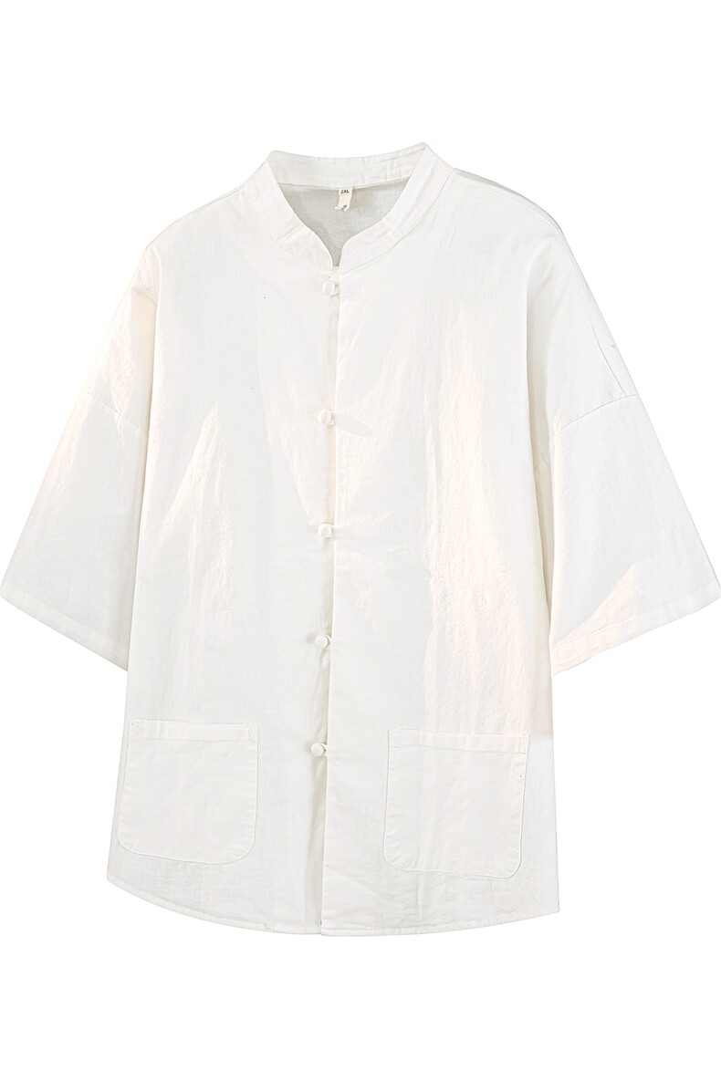 8XL-M风大码夏短袖衬衫男外套棉麻七分袖上衣CS505P60控78,男装T恤,电商D206-1