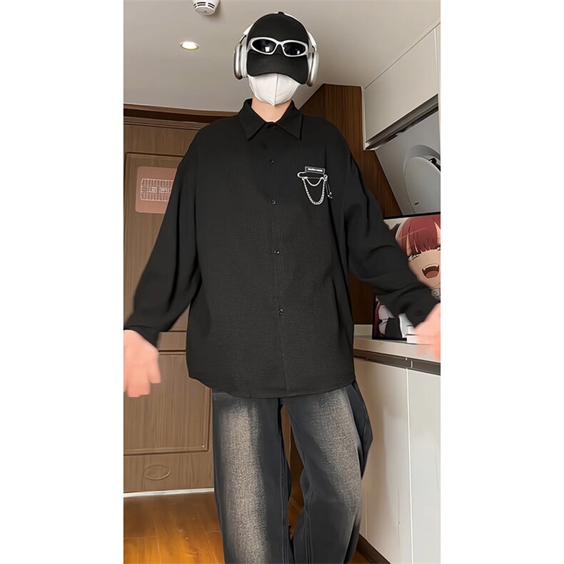 厚款宽松长袖衬衫男KD630-P30图片