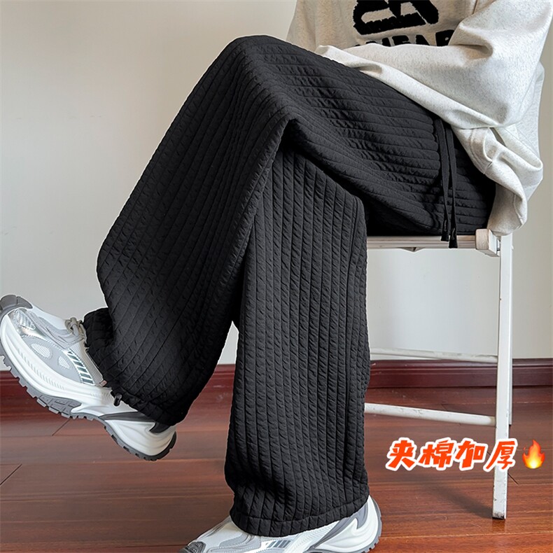 特批P35无差价冬抖音港风夹棉保暖棉裤阔腿拖地裤K5629J加棉，男装棉裤，电商A001-1