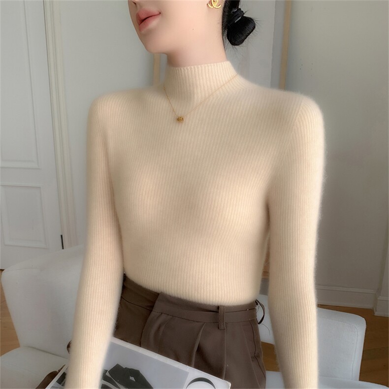 2025年秋季单件时尚百搭通勤简约加厚半高休闲/淑女,女装羊绒衫,云暖羊山羊绒