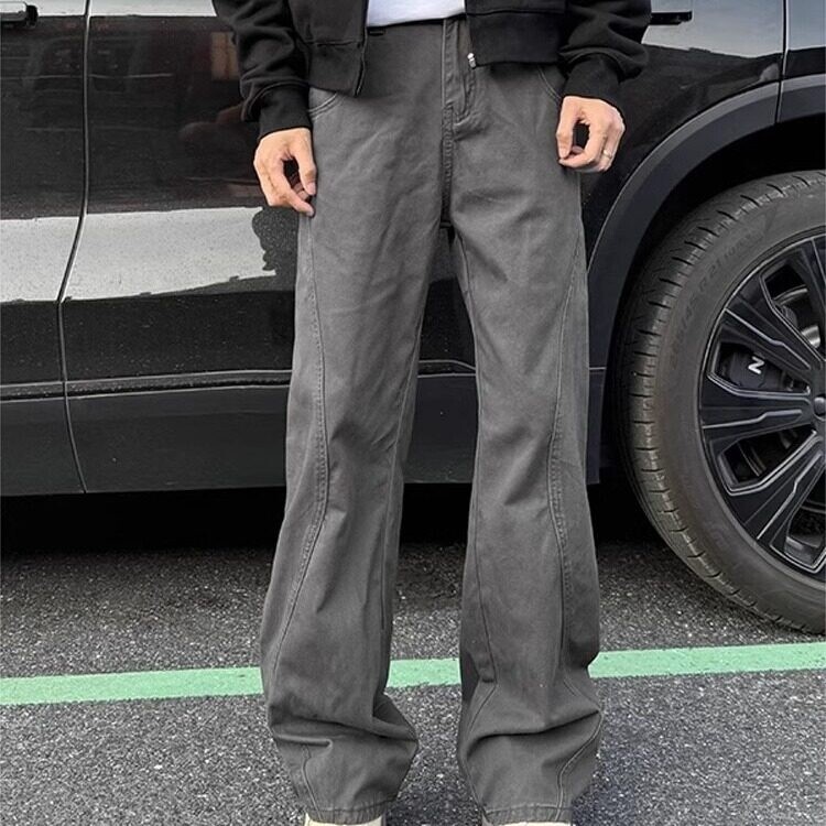 2025美式复古直筒工装休闲裤男女潮流ins宽松百搭长裤G375p55,男装休闲裤,电商D256-2(原A064-2)