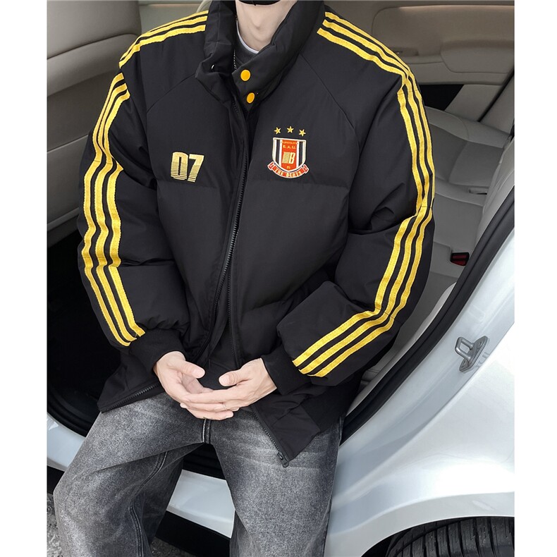 冬装新品港风织带棉服刺绣logo棉衣休闲加厚外套男G1105P118,男装棉衣,电商A339