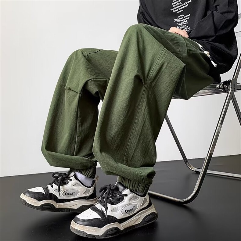春款男工装裤大口袋束脚长裤大码M-5XL H873 P50图片