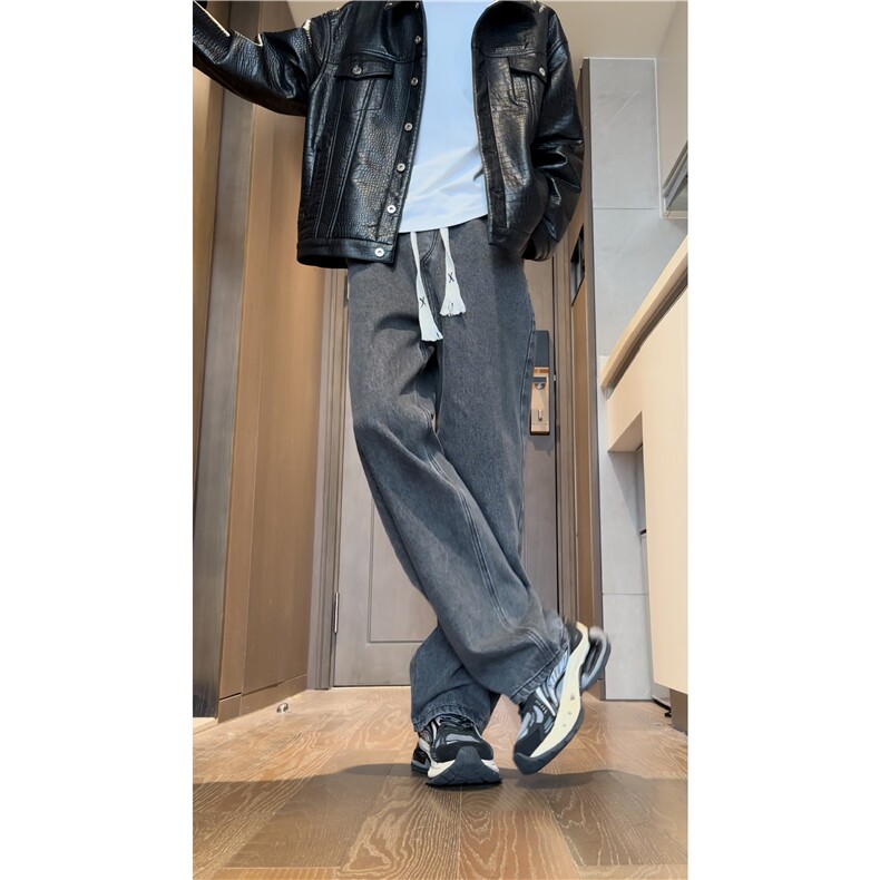 ins宽松直筒潮牌牛仔裤港风新款休闲裤子K5224 P45控58 B315图片