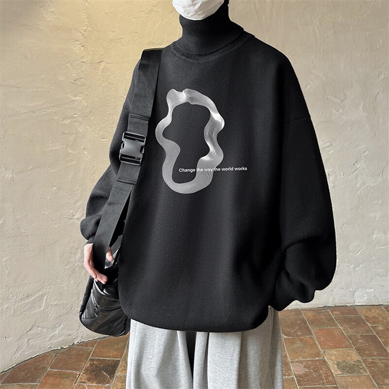 8XL高领毛衣男大码胖子堆堆领打底羊毛衫GM45390-P45加绒款-P65,男装T恤,电商A040